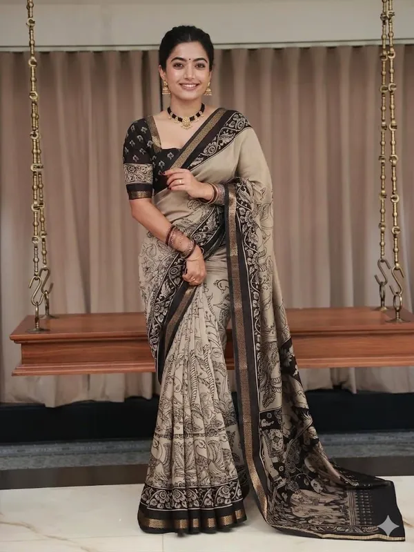 Printed_Kalamkari_Pure_Silk_Saree_(Multicolor)