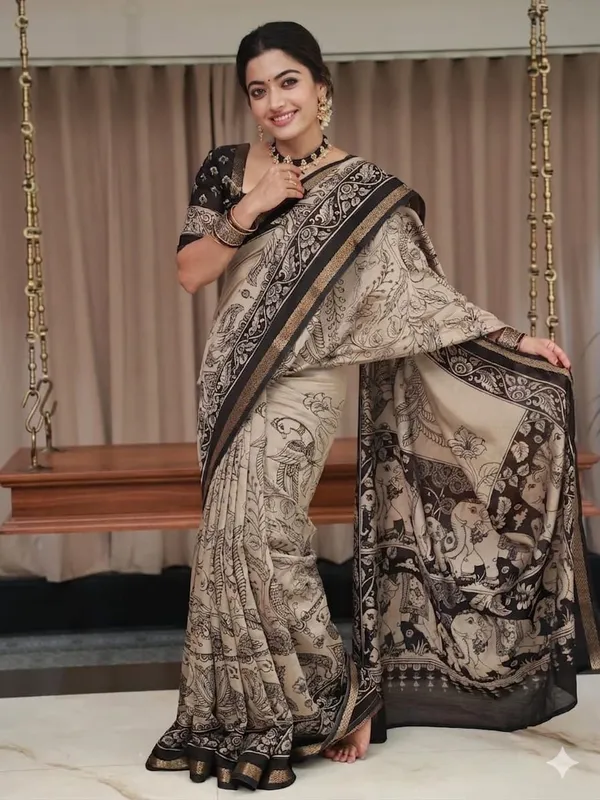 Printed_Kalamkari_Pure_Silk_Saree_(Multicolor)