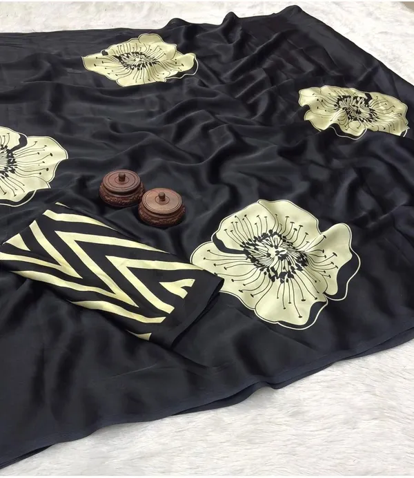 Floral_Print,_Geometric_Print_Daily_Wear_Crepe_Saree_(Black)