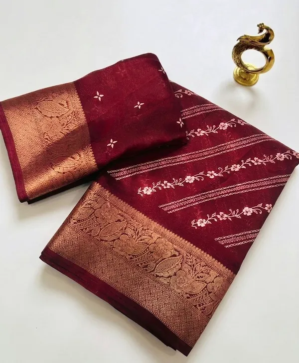 Solid/Plain,_Embroidered,_Embellished,_Floral_Print_Daily_Wear_Pure_Silk_Saree_(Maroon)