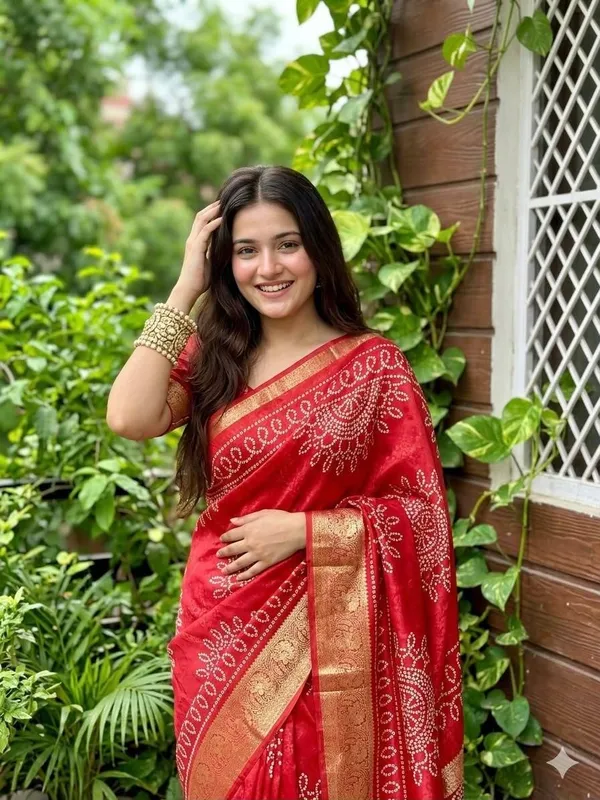 Woven_Bandhani_Pure_Silk_Saree_(Red)