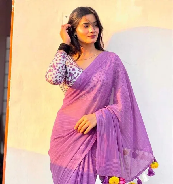 Purple_Chiffon_Striped_Saree_For_Women