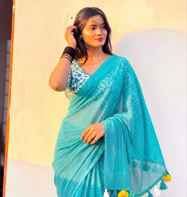 Purple_Chiffon_Striped_Saree_For_Women