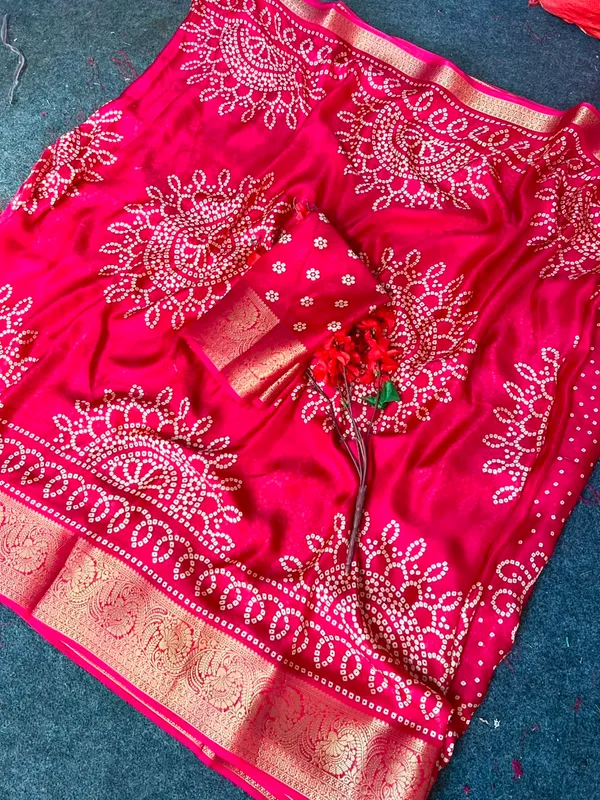 Woven_Bandhani_Pure_Mysore__Silk_Saree_(Pink)