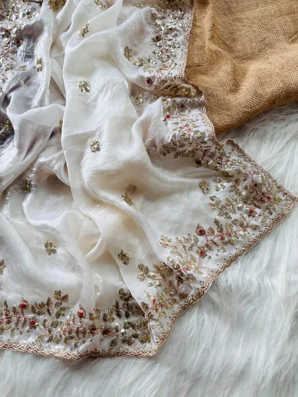 Pure_Fancy_Soft_Satin_Fendy_Silk_Saree_with_Embroidery_Work_And_Aarco_Border_Fully_Stiched_Blouse