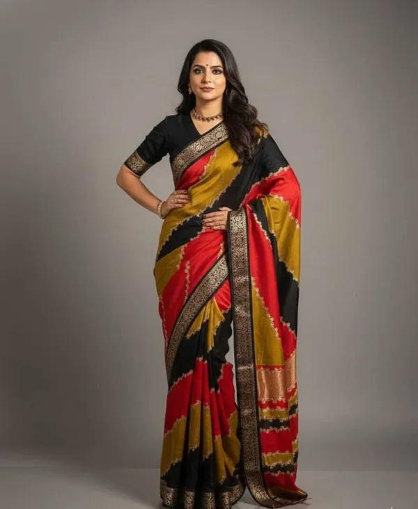 Multicolor_Cotton_Silk_Striped_And_Printed_Saree_For_Women