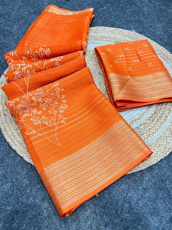 Orange_Pure_Cotton_Floral_Print_And_Printed_Saree_For_Women