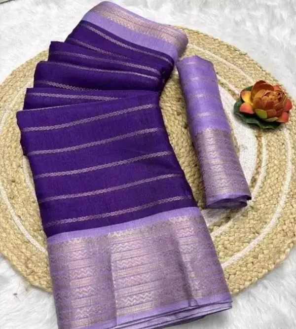 Purple_Cotton_Silk_Striped_And_Checkered_Saree_For_Women