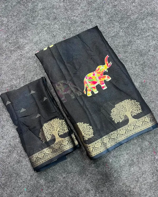 Animal_Print,_Floral_Print,_Mysore_Silk,_Woven_Bollywood_Jacquard_Saree_(Black)