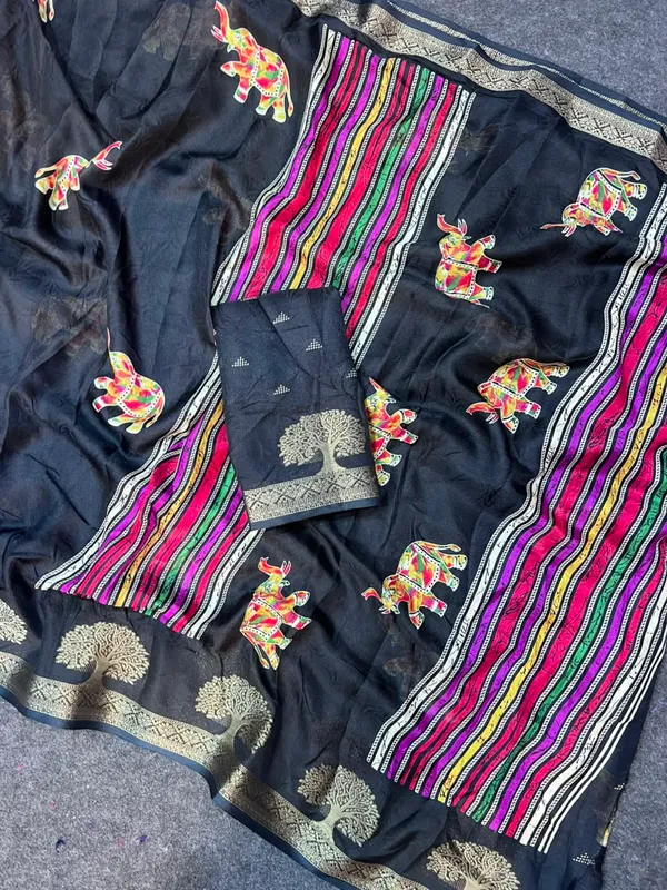 Animal_Print,_Floral_Print,_Mysore_Silk,_Woven_Bollywood_Jacquard_Saree_(Black)