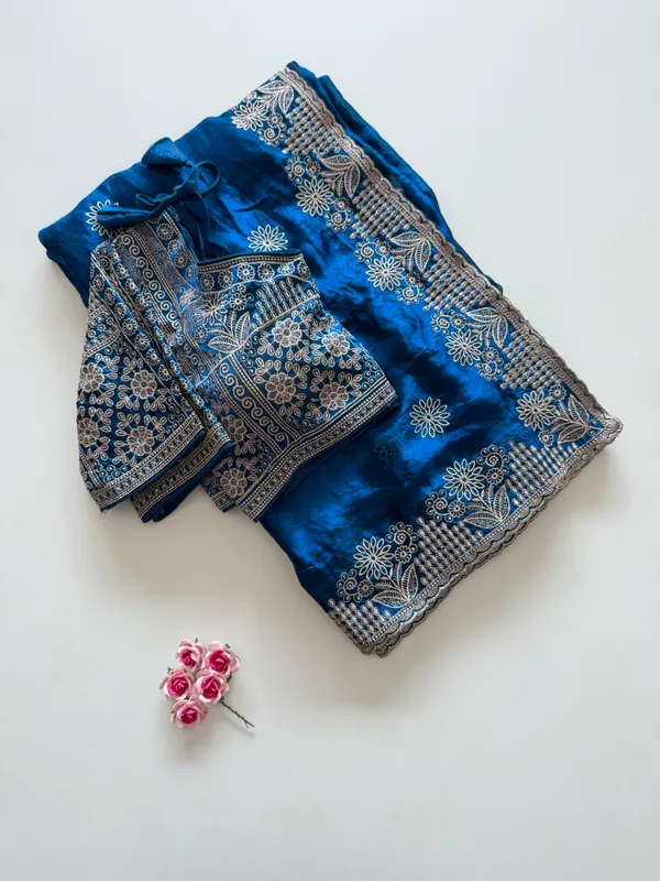Pure_Soft_Fendy_Sattin_Saree_With_Embroidery_Zari_Work_Butta