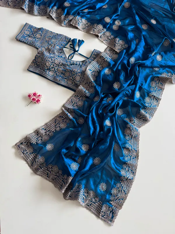 Pure_Soft_Fendy_Sattin_Saree_With_Embroidery_Zari_Work_Butta