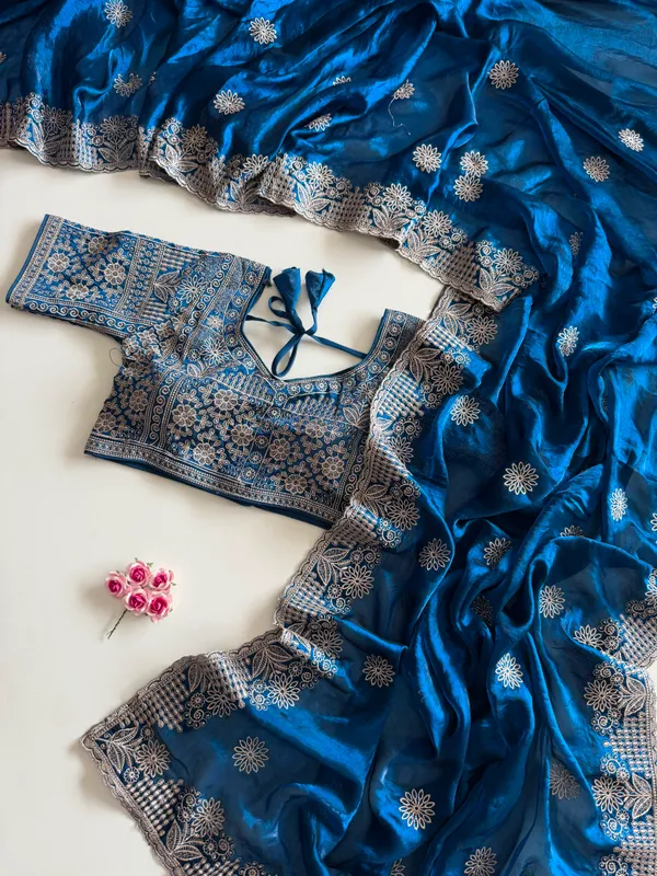 Pure_Soft_Fendy_Sattin_Saree_With_Embroidery_Zari_Work_Butta