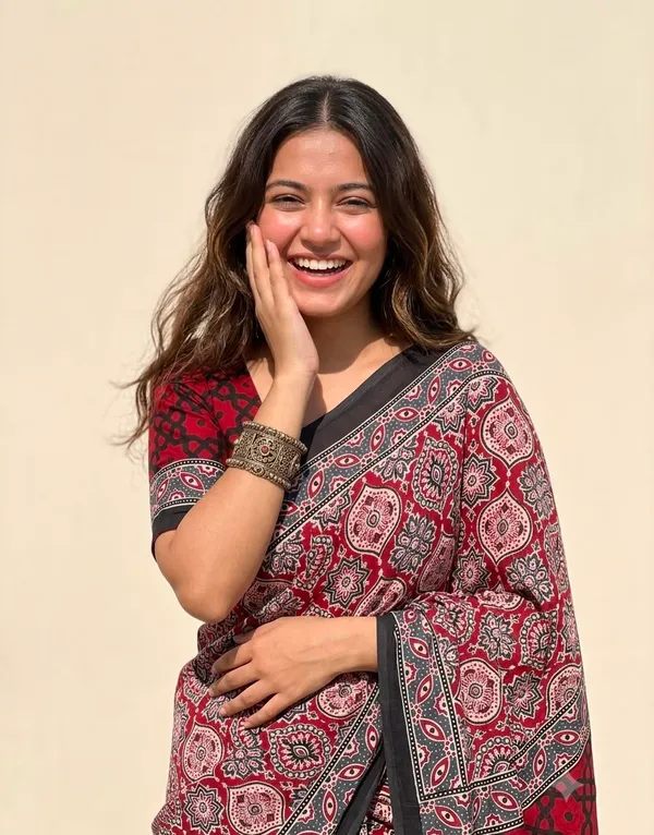 Printed_Kalamkari_Crepe_Saree_(Red)