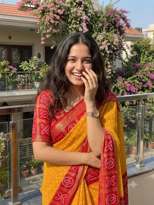 Yellow_Georgette_Printed_Saree_With_Printed_Blouse