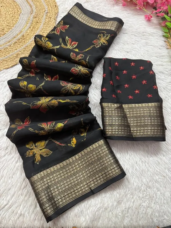 Blue_Cotton_Silk_And_Pure_Cotton_Floral_Print_Saree_For_Women