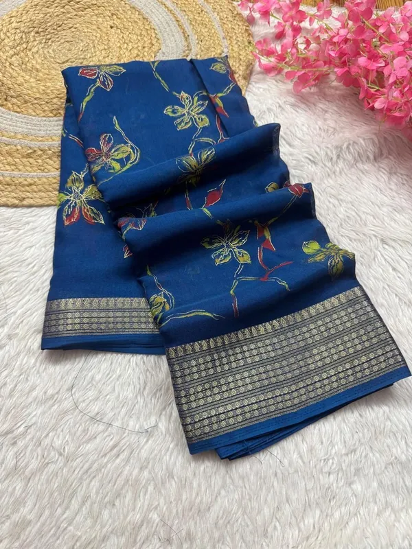 Blue_Cotton_Silk_Floral_Print_And_Printed_And_Woven_Saree_For_Women