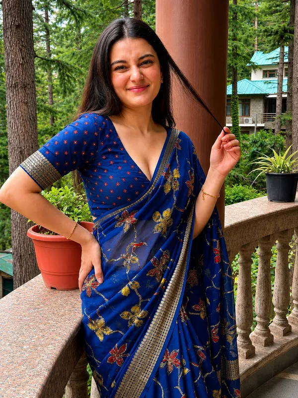 Blue_Cotton_Silk_Floral_Print_And_Embroidered_And_Woven_And_Graphic_Print_Saree_For_Women