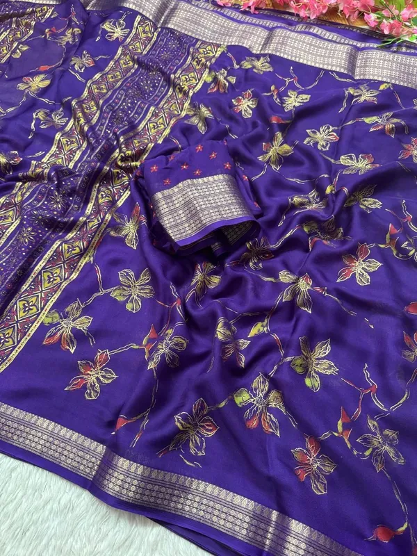 Purple_Cotton_Silk_And_Pure_Cotton_Floral_Print_Saree_For_Women