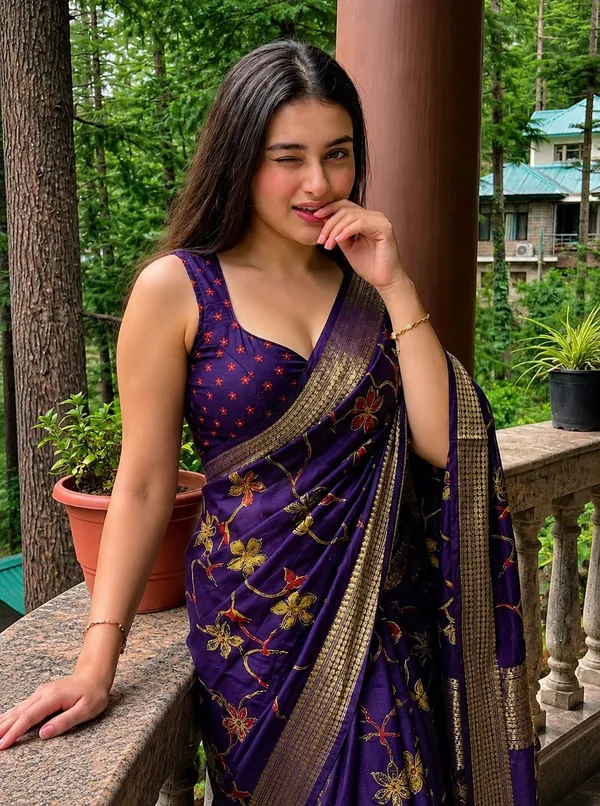 Purple_Cotton_Silk_Floral_Print_And_Printed_And_Woven_Saree_For_Women