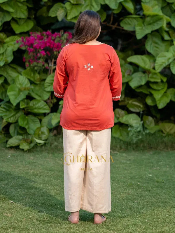 Sahiba_Pure_Cotton_Red_Chikankari_Top
