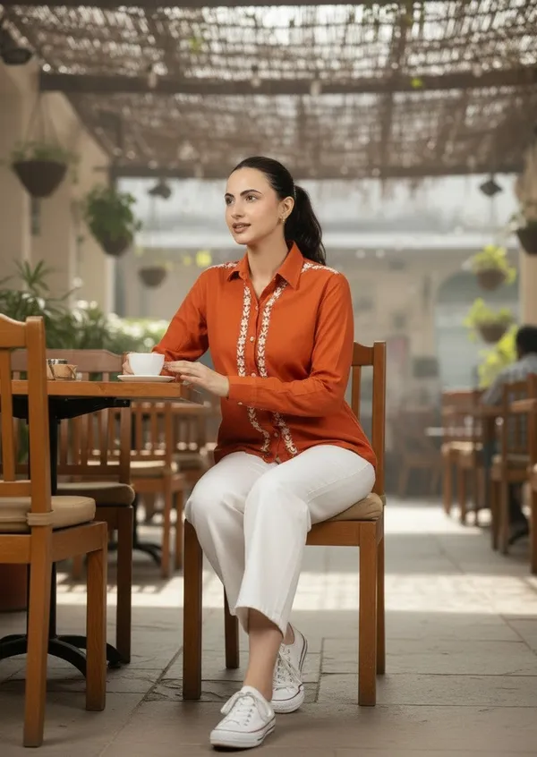 Sahiba_Luxury_Rayon_Burnt_Orange_Chikankari_Shirt_Top