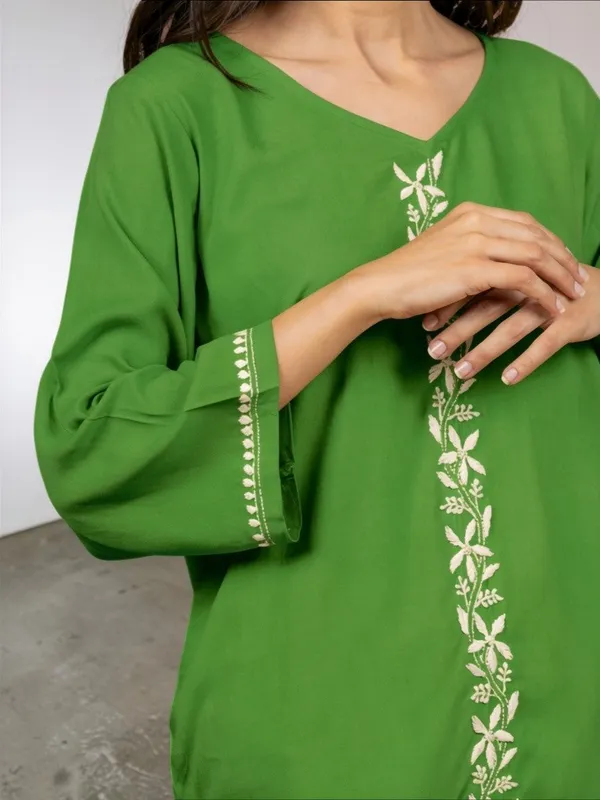 Sahiba_Luxury_Rayon_Green_Chikankari_Top