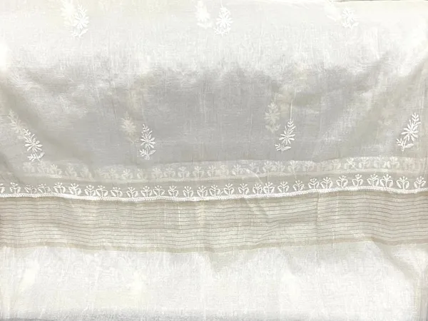 Chanderi_Chikankari_Dupatta_White