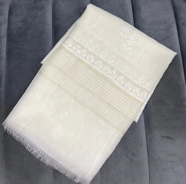 Chanderi_Chikankari_Dupatta_White