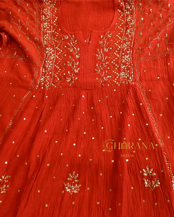 Premium_Mulchanderi_3_Pc_Semi_Stitched_Tunic_Dupatta_Bottom_In_Kamdani_Work_Bright_Red