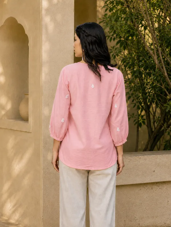 Saheba_Chanderi_Silk_Chikankari_Light_Pink_Top_Pink