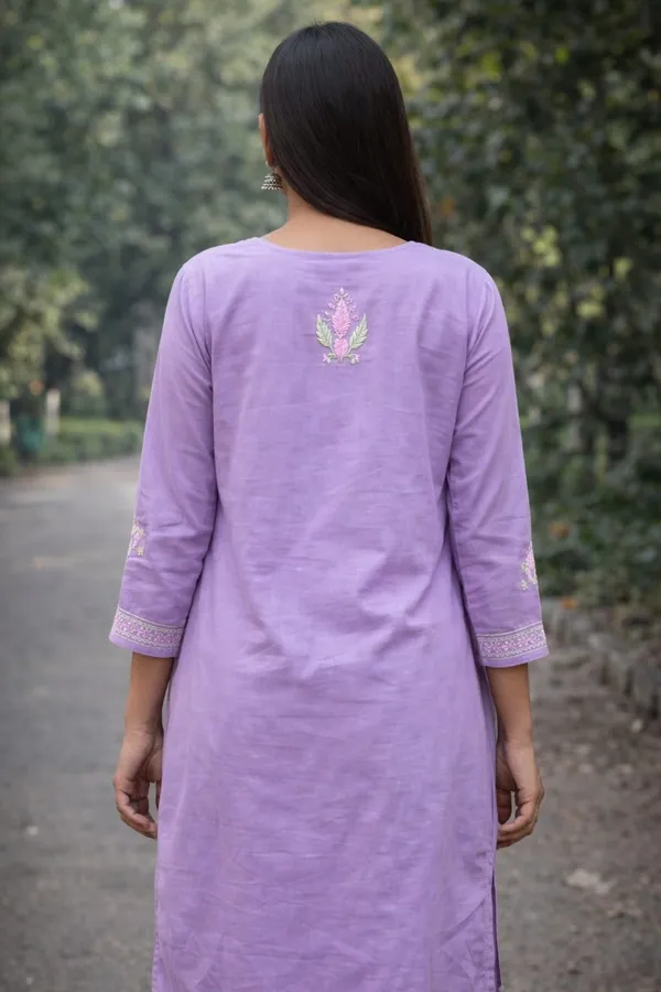 Heer_Mul_Cotton_2_Pc_Lilac_Chikankari_Kurta_Set