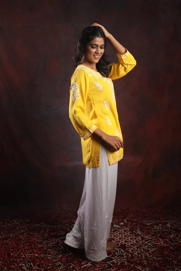 Ishq_Modal_Yellow_Chikankari_Top