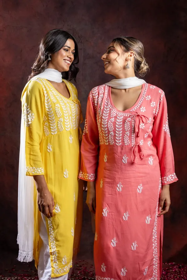 Ishq_Rayon_Blush_Pink_Angrakha_Style_Chikankari_Kurta