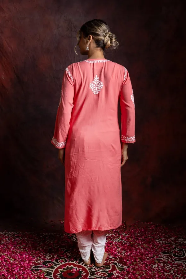 Ishq_Rayon_Blush_Pink_Angrakha_Style_Chikankari_Kurta