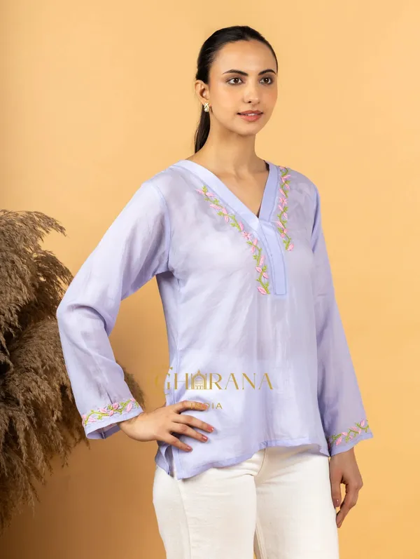 Sahiba_Premium_Modal_Cotton_Lavender_Chikankari_Top