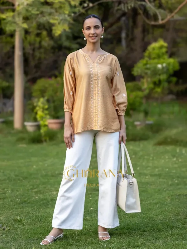 Sahiba_Chanderi_Silk_Golden_Beige_Chikankari_Top
