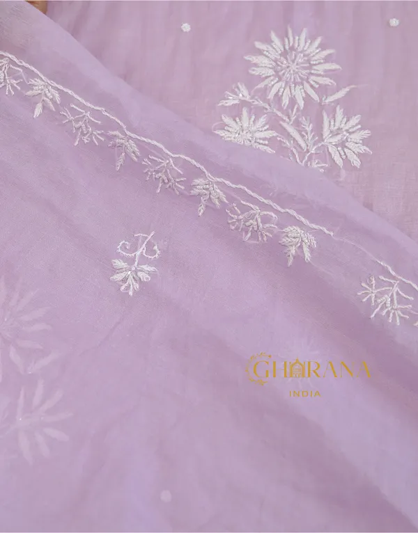 Premium_Mulchanderi_3_Pc_Unstitched_Kurta_With_Dupatta_And_Bottom_Set_In_Pearl_Jaal_Work_Lavender