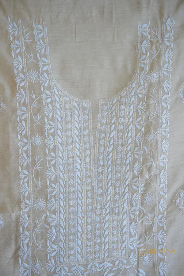 Pure_Moonga_Silk_2_Pc_Unstitched_Kurta_Dupatta_In_Intricate_Chikankari_Natural_Beige