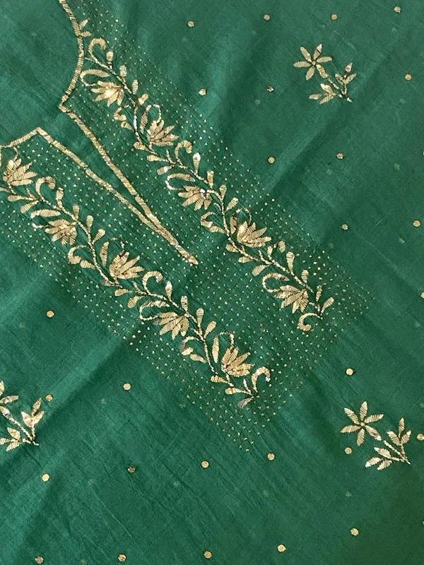Premium_Mulchanderi_3_Pc_Unstitched_Tunic_Dupatta_Bottom_In_Kamdani_Work_Mango_Green