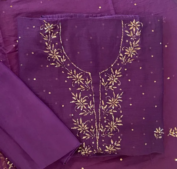 Premium_Mulchanderi_3_Pc_Unstitched_Tunic_Dupatta_Bottom_In_Kamdani_Work_Purple
