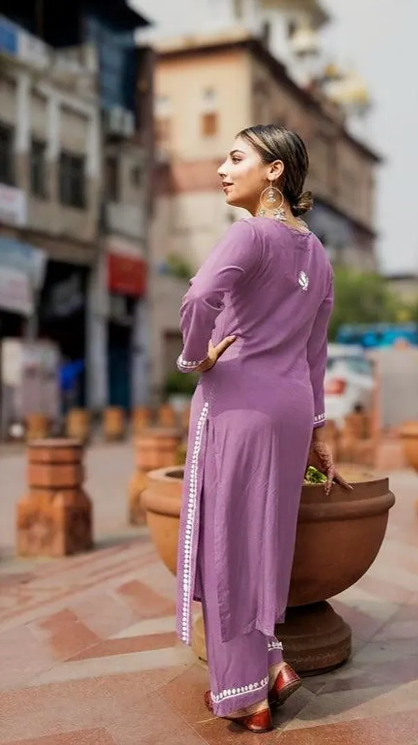 Heer_Rayon_2_Pc_Lavender_Chikankari_Kurta_Set