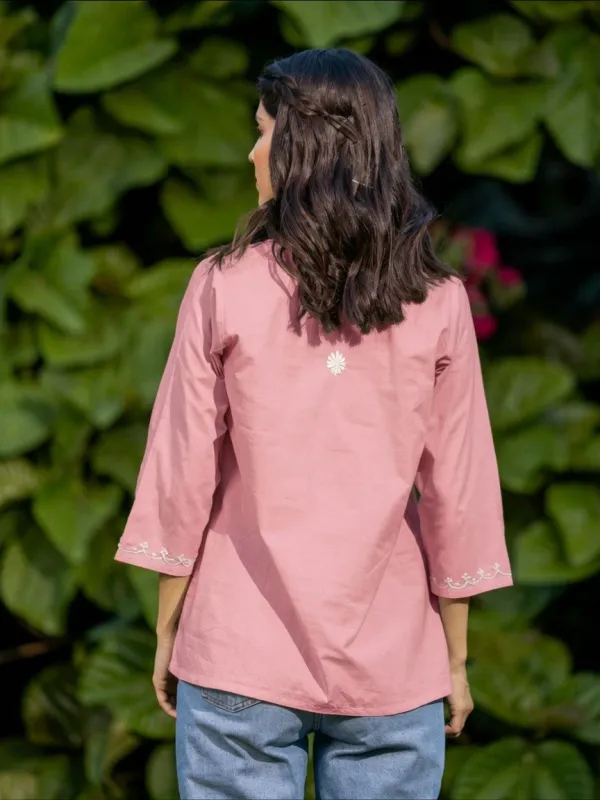 Sahiba_Pure_Cotton_Pink_Chikankari_Short_Top