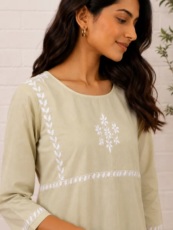 Sahiba_Pure_Cotton_Lightest_Green_Chikankari_Short_Top