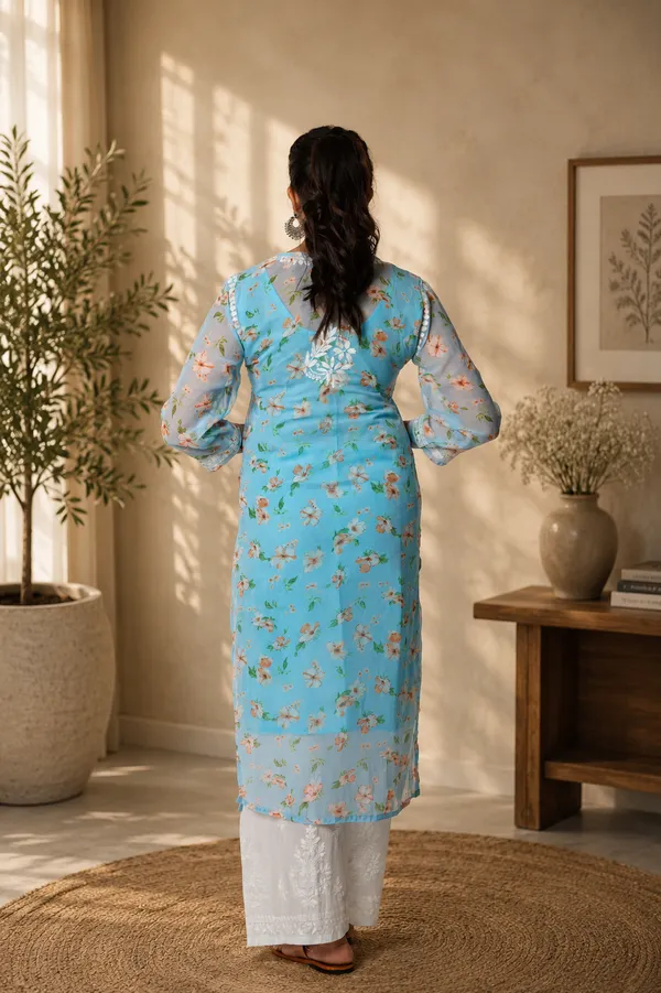 Aadya_Chikankari_Georgette_Floral_Printed_Kurta_Light_Blue