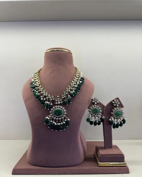 Green_Oxidised_Stone_Necklace_Set_for_Women