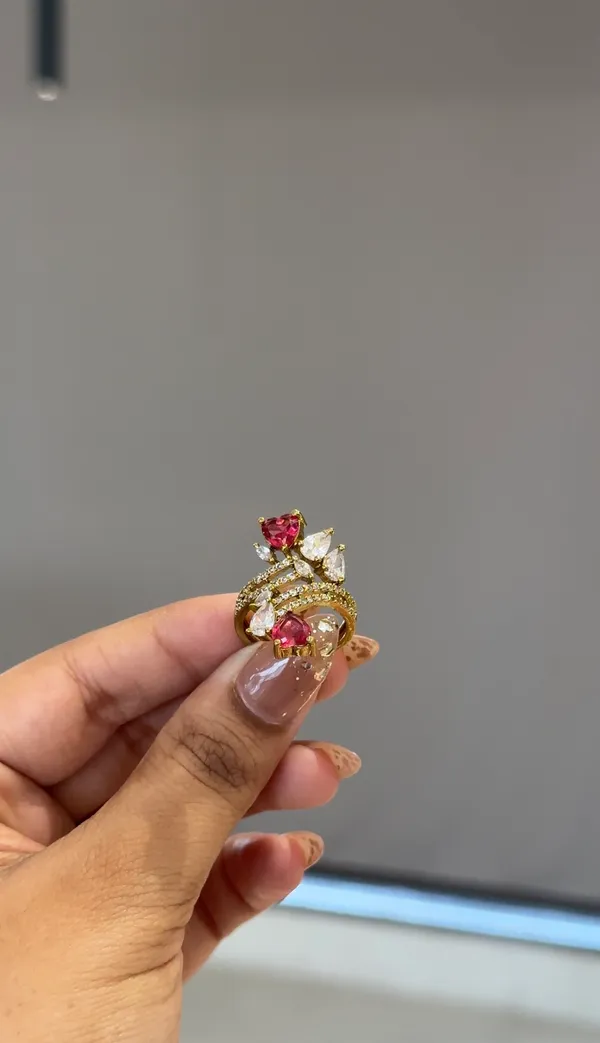 Gold-Tone_Pink_Stone_Statement_Ring_for_Women