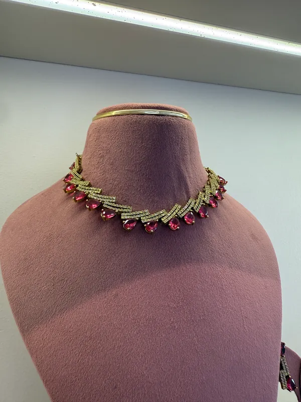 Gold_Tone_ruby_Stone_necklace_for_Women
