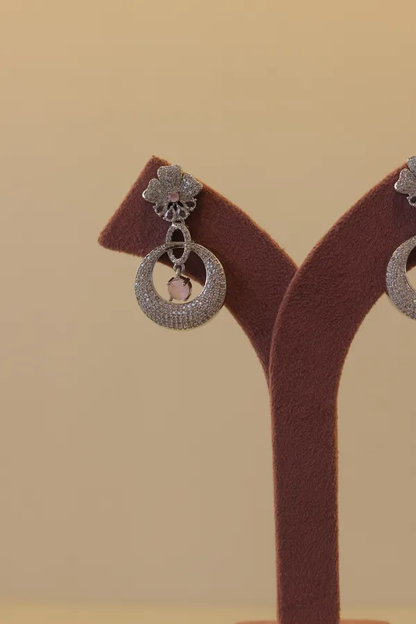 blush_American_diamond_earrings