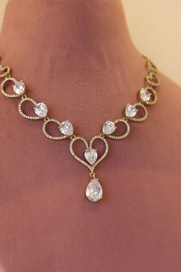 Gold_Tone_Crystal_Anklet_And_Earring_Set_for_Women